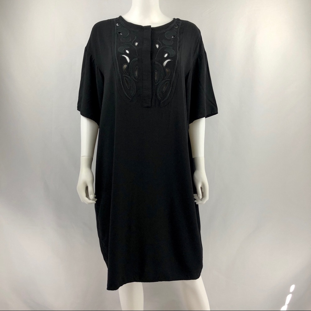 World Market Black Moo-Moo Style Cut Out Dress